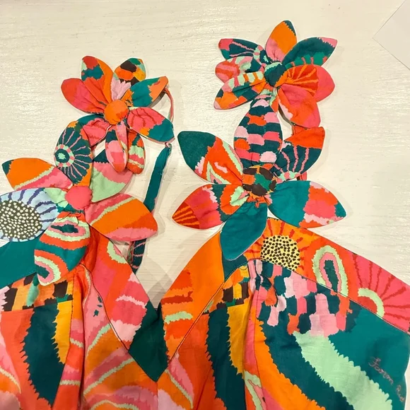 New Farm Rio x Anthropologie Floral Dress, Size Various, Green & Pink - Picture 5 of 6